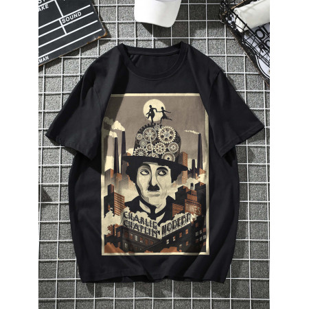 Tricou Charlie Chaplin Modern bumbac